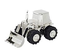 EDZARD Tirelire Tracteur, Argent Noble, résistant à la ternissure, Hauteur 9 cm