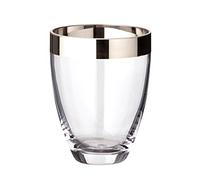 EDZARD Vase Charlotte en Verre Platine, Hauteur 16 cm, diamètre 12 cm