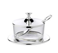 EDZARD Verre à parmesan Sublime (hauteur 12 cm), plaqué argent, avec soucoupe et cuillère