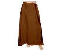 EDZZEL Jupon en satin de soie pour femme, marron, taille unique