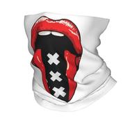 EEAAUUWE Amsterdam Drapeau de la langue des Pays-Bas Bandana Cache-cou Imprimé Écharpe Multi-usage Masque Visage Randonnée Pêche Unisexe Adulte Hiver