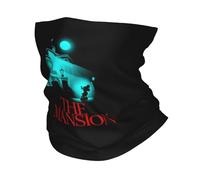 EEAAUUWE Haunted Mansion The Mansion Bandana Cache-cou Imprimé Masque Écharpe Multi-usage Bandeau Randonnée Pêche Unisexe Adulte Coupe-vent