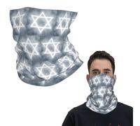 EEAAUUWE Israeli Pride Star Of David Bandana cache-cou imprimé multi-usage Écharpe de cyclisme unisexe adulte hiver