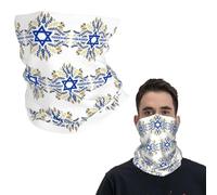 EEAAUUWE Star Of David avec bandana floral cache-cou imprimé masque écharpe écharpe chaud cyclisme écharpe unisexe adulte respirant