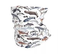 EEAAUUWE Types de baleines, requins et dauphins, bandana, cache-cou, bandana, cache-cou, écharpe imprimée, masque chaud pour le cyclisme pour homme, respirant