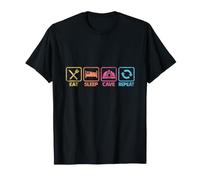 Eeat Sleep Cave Repeat Grotte Design Grotte Rétro T-Shirt