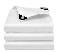 EEATUZTL Blanc Bâche Imperméable, Bâche de Protection en Polyéthylène, UV Résistant Bache Camion, Pergola, Serre, Baches Imperméables pour Exterieur, Jardin, Tonnelle, Camping, Meubles, 1.5x2m