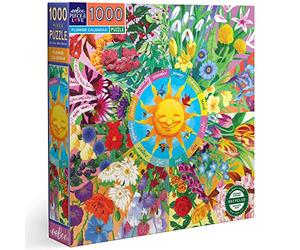 Eebbo Puzzle 1000 Pièces Calendrier Floral 58,4 x 58,4 cm