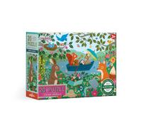 eeBoo: Animaux du jardin - Puzzle de 20 pièces - Puzzle de 28 x 38 cm, grandes pièces surdimensionnées, animaux de la forêt colorés, scène naturelle en plein air, respectueux de l'environnement