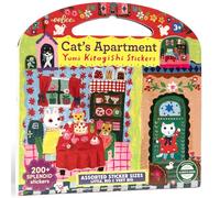 eeBoo: Livre d'autocollants Cat's Apartment - Plus de 200 autocollants charmants sur le thème des animaux, 3 tailles : Little-Big-Very Big, Très Grand, Poignée de transport, Arts & Crafts Play, Kids 3