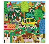eeBoo: Piece and Love Dogs in Park Puzzle carré de 1 000 pièces pour adultes et familles, comprend des pièces brillantes, robustes et un minimum de poussière