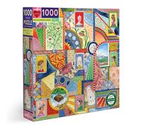 eeBoo: Piece and Love UFO Victorian Ladies Puzzle carré de 1 000 pièces pour adultes et familles, comprend des pièces brillantes, robustes et un puzzle minimal de poussière