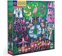 eeBoo Piece & Love: Puzzle 12 Jours de Noël - 1000 pièces - Puzzle carré de Vacances pour Adulte, 58,4 x 58,4 cm, avec Insert d'image, pièces