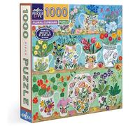 Eeboo - Puzzle 1000 Pièces Étagère Fleurie - Puzzle Floral 1000 Pièces - Dimensions 58.5 cm x 58.5 cm