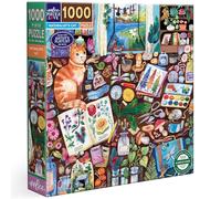 Eeboo - Puzzle 1000 Pièces Naturalist’s Cat - Puzzle Adulte 1000 Pièces en Carton - Dimensions du Puzzle 58,4 cm x 58,4 cm
