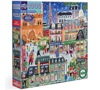 Eeboo - Puzzle 1000 Pièces Noël Á Paris - Puzzle Adulte 1000 Pièces Scène De Noël sous La Neige - Dimensions 58.5 cm x 58.5 cm