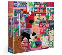 Eeboo - Puzzle 1000 pièces Pets in The Kitchen - Puzzle Adulte 1000 Pièces en Carton - Dimensions 58.5 cm x 58.5 cm