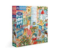 Eeboo - Puzzle 1000 Pièces Swedish Holiday Kitchen - Puzzle Adulte 1000 Pièces Cuisine de Noël Scandinave - Dimensions 58.5 cm x 58.5 cm