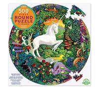 eeBoo - Puzzle 500 pièces rond - Le jardin de la licorne