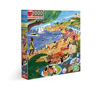 Eeboo - Puzzle Adulte 1000 pièces Beach Umbrellas - Puzzle Adulte 1000 pièces en Carton recyclé - PZTBUM