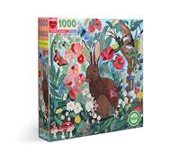 eeBoo Puzzle carré 1000 pièces pour Adulte - Motif Lapin Coquelicot