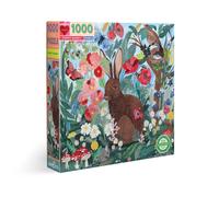 EEBOO Puzzle carré Lapin et coquelicots 1000 pièces