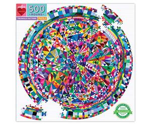 EEBOO - Puzzle Rond 500 pièces Triangle Pattern - Puzzle 500 pièces pour Adulte en Carton recyclé - PZFTRP - 58,5 cm de diamètre