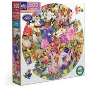 Eeboo - Puzzle Rond Autumn Bouquet - Puzzle Adulte 500 Pièces en Carton - Dimensions 58.5 cm x 58.5 cm