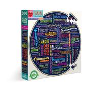 eeBoo : Puzzle rond et cercle de 500 100 mots pour adultes et familles. Pi ces brillantes et robustes, poussi re minimale.