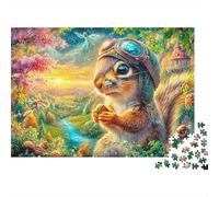Éécureuil Pilote avec glaçon dans la forêt Vivante Puzzle De 1000 Pièces Éécureuil Adorable Jeu De Formation Mentale pour Adultes Et Enfants 70x50cm/1000pcs