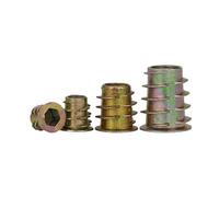 EEEBLBXNQ 20-100 Pièces M4 M5 M6 M8 M10 en Alliage De Zinc Douille Hexagonale Meubles Écrou Encastré Filetage Travail du Bois Écrous D'insertion for Armoire Table Bureau Lit Chaise(M5x10 (50Pcs))