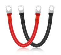 EEEKit 2 Pièces Câble de Batterie, 2AWG 15CM Câble de Chargeur Batterie de Voiture avec Bornes à Anneau Fil de Cuivre pour Camion, Moto, Solaire, RV, Marine