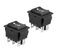 EEEKit 2 Pièces Interrupteurs à Bascule, DC 12V 20A 6 Broches ON-Off-ON Momentary, Inverseur de Polarité Double Inter Double Jet pour Voiture Bateau
