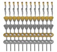 EEEKit 72Pièces Brosse Metallique Pour Perceuse,Kit d'accessoires de Polissage et de Nettoyage de Brosses Coupelles en Acier Laiton à Manche de 1/8de Pouce,Adapté aux Outils Rotatifs de Broyeur Dremel