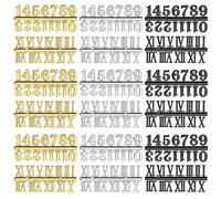 EEEKit Kit De 18 Numéros D'horloge Pcs, Comprenant des Chiffres Arabes Et Romains dans 3 Couleurs : Noir, Argent Et Or, pour La Fabrication Et La Réparation D'horloge