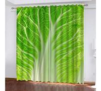 EEetwa 3D Rideau Salon Occultant Impression De Chou Aux Légumes 280X200Cm Rideaux Occultants Thermiques Pour Chambre/Salon Tringles, Isolant Thermique, Phonique Et Energie Efficient, Lot De 2 Panne