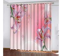 EEetwa Rideau Occultant Enfant Fleurs De Lys De Mode 234X183Cm Rideau Occultant 3D Rideau Économie D'Énergie Et Réduction Du Bruit Avec Oeillet Polyester - Pour Chambre D'Enfant Cuisine Salon Décor