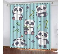 EEetwa Rideaux Avec Oeillets Salon Panda Animal 280X160Cm Occultant Polyester Rideaux Pack 2 Panneaux - Pour Fenêtres Avec Occultant Et Isolation Thermique Chambre D'Enfant Rideaux