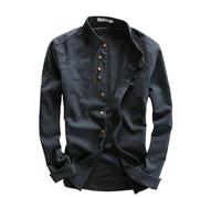 EEJBYTDI Chemise Style Japonais Soulona Katana pour Homme, Chemise Soulona Katana, Chemise Style Japonais en Lin de qualité supérieure (4X-Large,Blue)