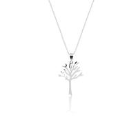 EEJBYTDI Collier Pendentif d'Arbre sans Feuilles en Acier Inoxydable, Arbre Généalogique, Cadeaux pour Femmes (S-Type Chain)