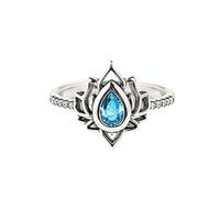 EEJBYTDI Fuck It And Begin Again Bague de lotus en forme de fleur de lotus poli miroir résistant au ternissement avec zircon incrusté de zircones, 6, Métal, Zircone
