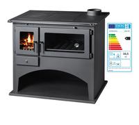 EEK A - Poêle à bois V05 Viki 10,5kW avec four, thermomètre & plaque de cuisson