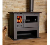 EEK A - Poêle à bois V05 Viki Lux 10,5kW avec four, thermomètre & plaque de cuisson
