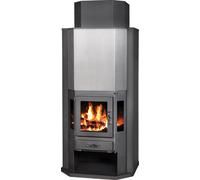 EEK A Poêle à bois XXL Victoria Diplomat 14 kW avec chambre de combustion XXL Vitres XXL noires BimSchV niveau 2