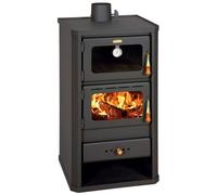 EEK A - Prity FM - 12.1 Poêle à bois avec four, poêle à bois à haute puissance de chauffage efficace pour la maison, l'appartement et la maison de vacances
