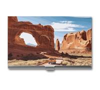 Eekstdbn Arches Étui pour cartes de visite d'entrée au parc national pour homme ou femme avec boutons-pression