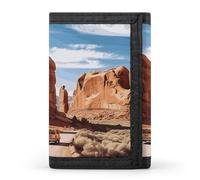 Eekstdbn Arches National Park Portefeuille à trois volets, porte-cartes et porte-monnaie fin et élégant avec fermeture éclair et poche pour pièces de monnaie pour homme et femme