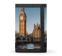 Eekstdbn Big Ben And Houses of Parliament Riverside Portefeuille à trois volets, étuis pour cartes et argent, mini porte-monnaie fin et élégant avec poche zippée pour pièces de monnaie pour homme et