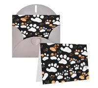 Eekstdbn Cartes de vœux avec empreintes de pattes de chien avec cartes d'invitation, carte d'anniversaire de mariage