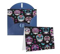 Eekstdbn Cartes de vœux avec impression crânes colorés avec toutes les occasions cartes d'invitation, carte de vacances, carte d'anniversaire